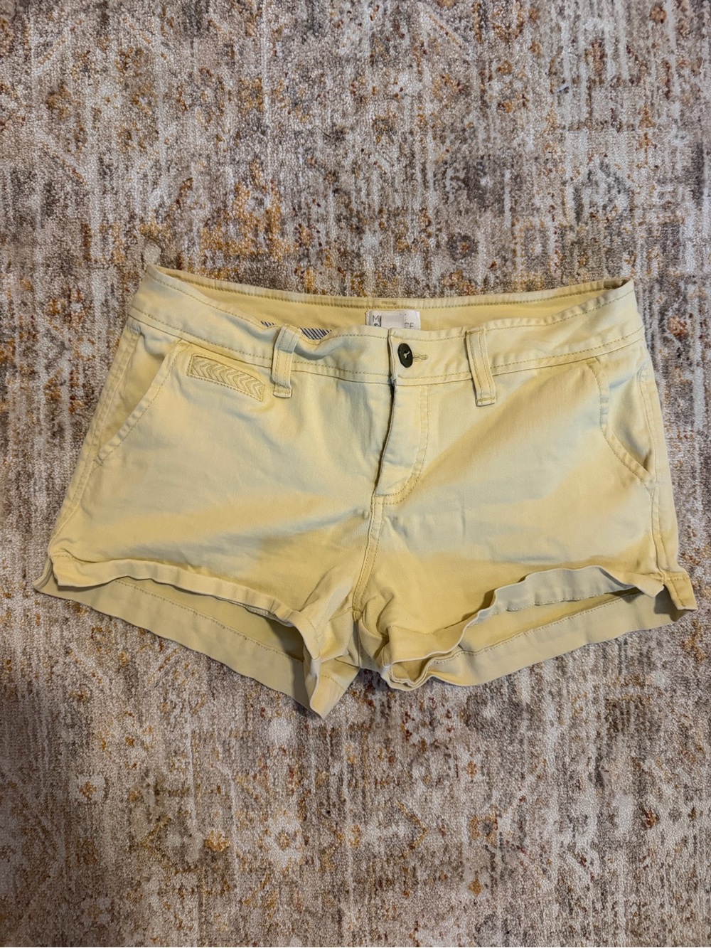 Market & Spruce Pale Yellow Denim Shorts